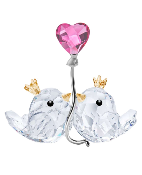 LOVE BIRDS SWAROVSKI, РОЗОВОЕ СЕРДЦЕ