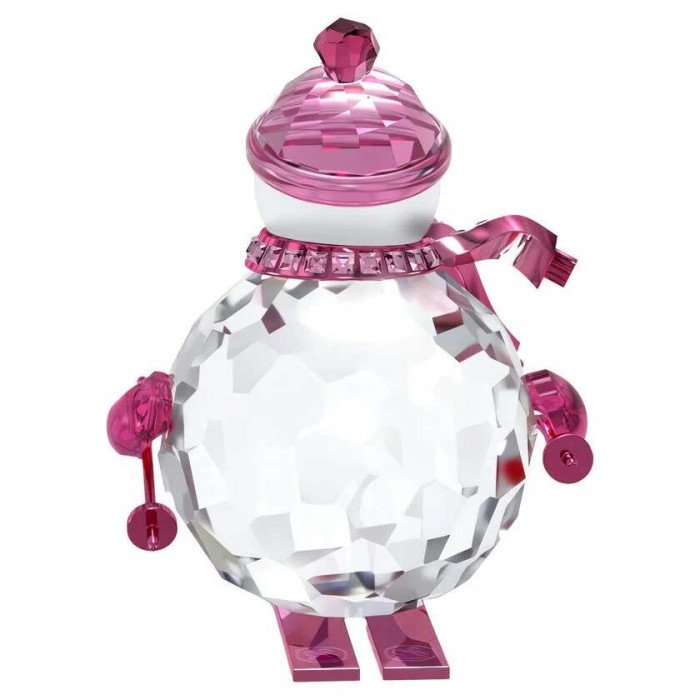 Фигурка Swarovski "Праздничное поздравление Снеговик розовый"