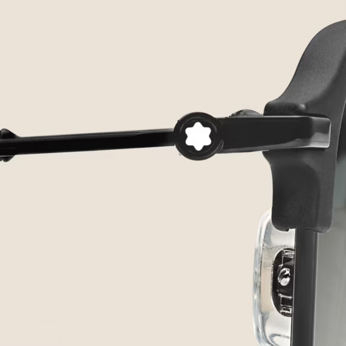 Солнцезащитные очки Montblanc в черной металлической оправе