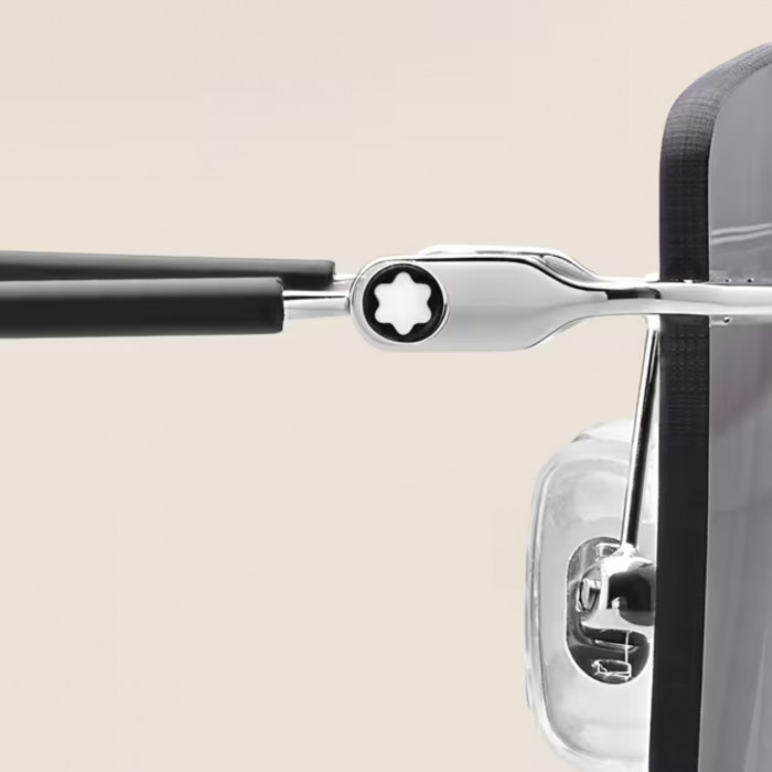 Солнцезащитные очки Montblanc прямоугольной формы с металлической оправой