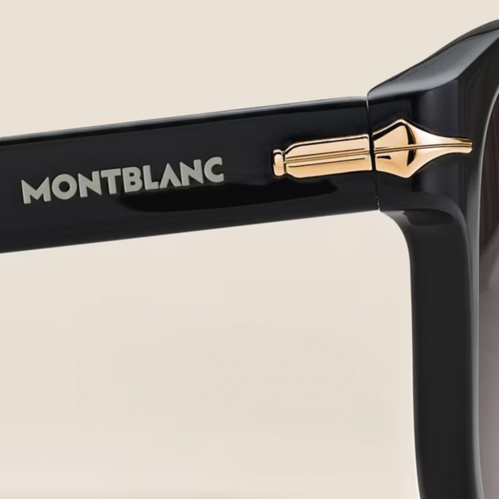 Солнцезащитные очки Montblanc с черной ацетатной оправой