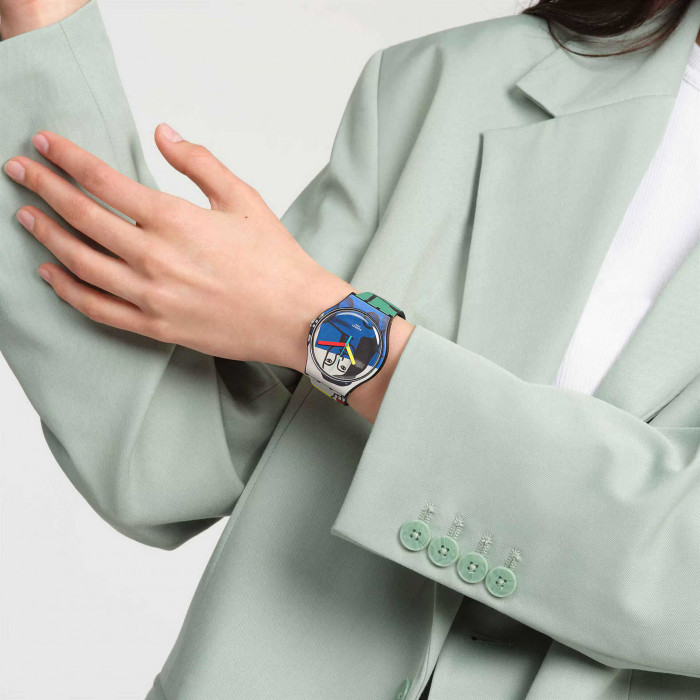 SWATCH LEGER'S TWO WOMEN HOLDING FLOWERS