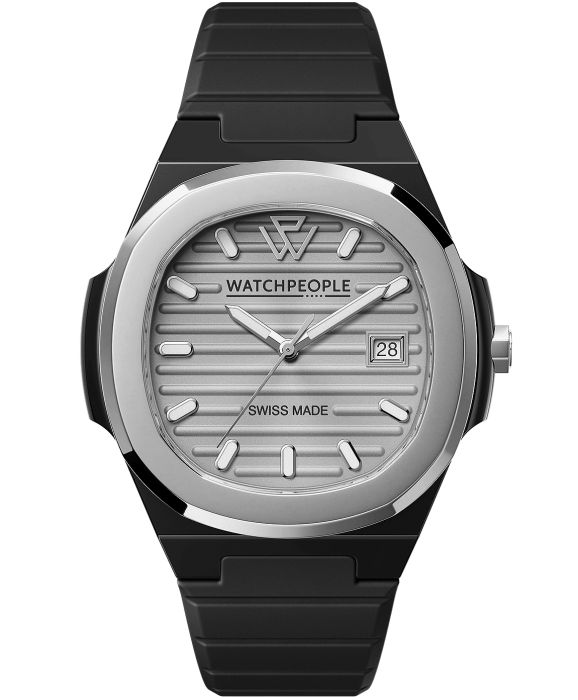 WATCHPEOPLE WP7 Solid Sili Black Aluminium Silver