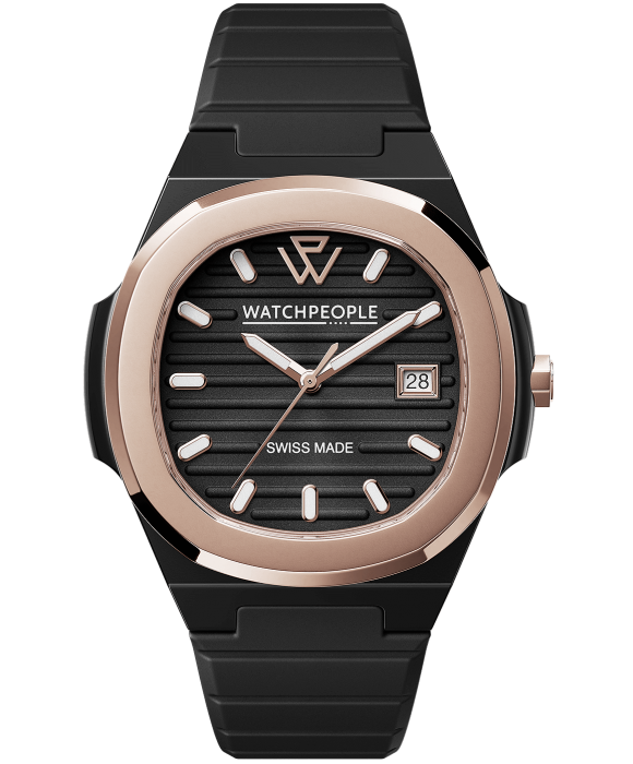 WATCHPEOPLE WP7 Solid Sili Black Black Rose Gold