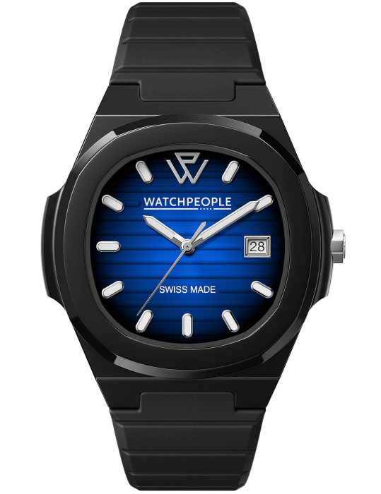 WATCHPEOPLE WP7 Solid Sili Black Black Blue Radial