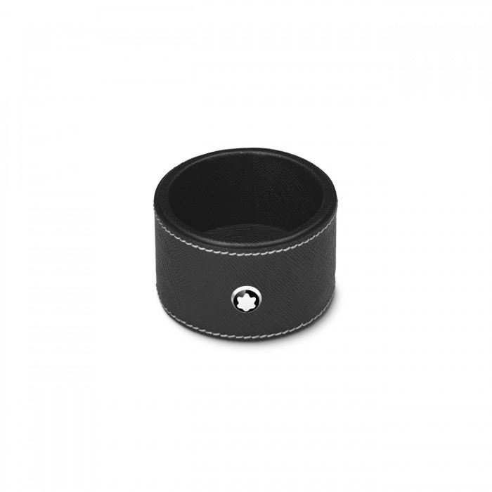Круглый настольный лоток Montblanc BLACK LEATHER (SMALL)