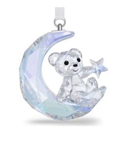Елочная игрушка Swarovski  «Медвежонок Крис» в виде луны